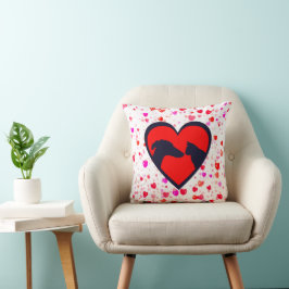 Coussin Chien et chat Valentine