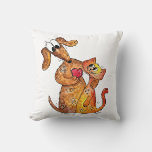 Coussin Chien et chat Whimsical mignon