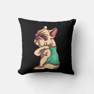 Coussin Chien Français Bulldog I Love Maman Tattoo Lover C