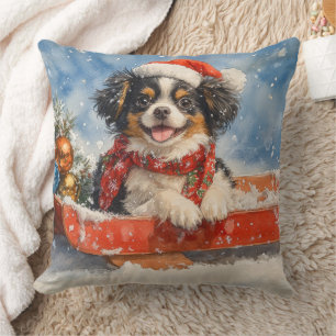 Coussin Chien Japonais Chin en Traîneau Laissez Tomber la