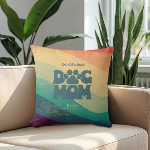 Coussin Chien Maman Retro Super Personnalisé