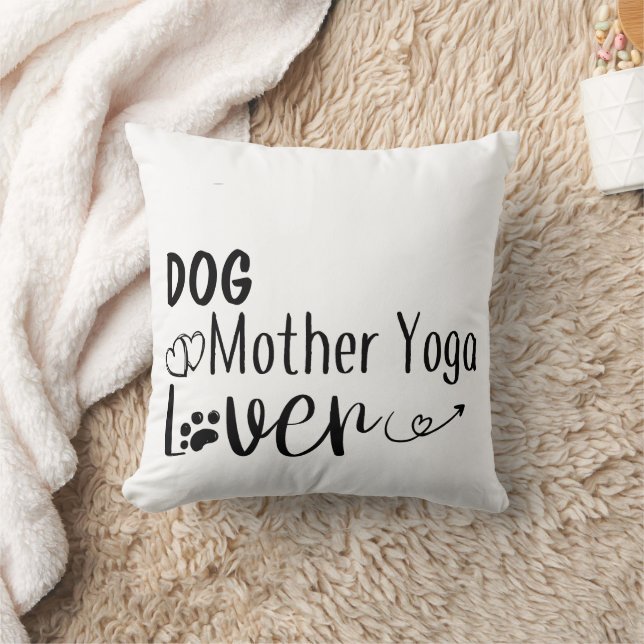 Coussin Chien Mère Yoga Lover-Funny (Couverture)