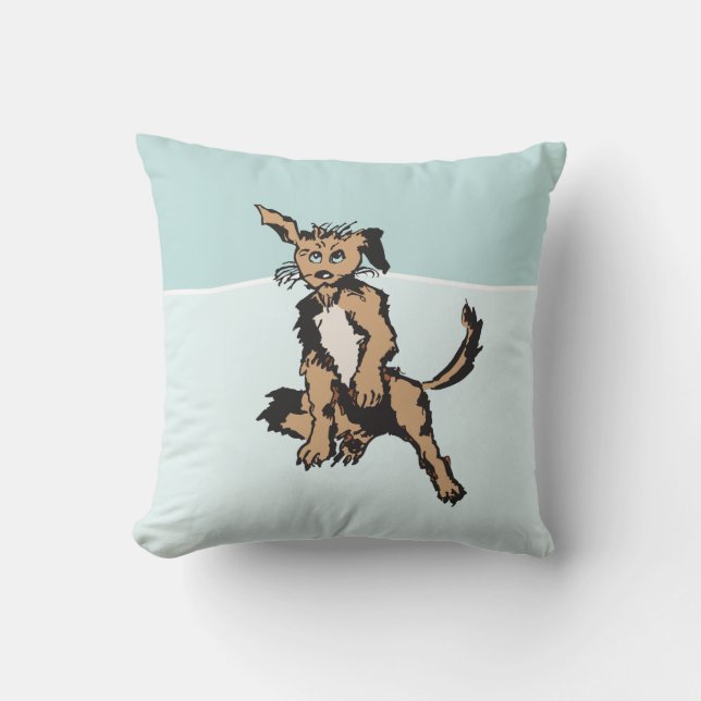 Coussin Chien mignon avec yeux bleu chiot (Recto)