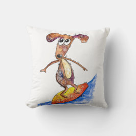 Coussin Chien mignon Whimsical sur Surboard