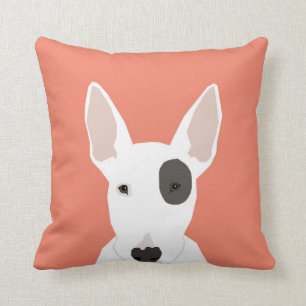 Coussin Chien noir et blanc de taureau terrier