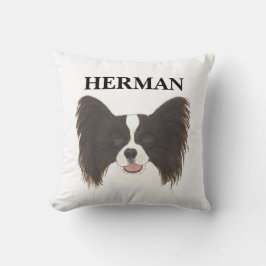 Coussin Chien noir et blanc réversible personnalisé