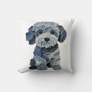 Coussin Chien Patchwork