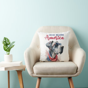 Coussin Chien Patriotique-Dogue Allemand