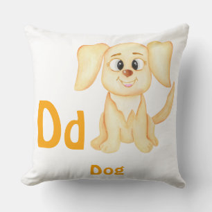 Coussin Chien personnaliser ABC : Lettre D - Ajoutez votre