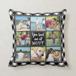 Coussin Chien   Tu m'as eu à WOOF   8 Photos Buffalo Check