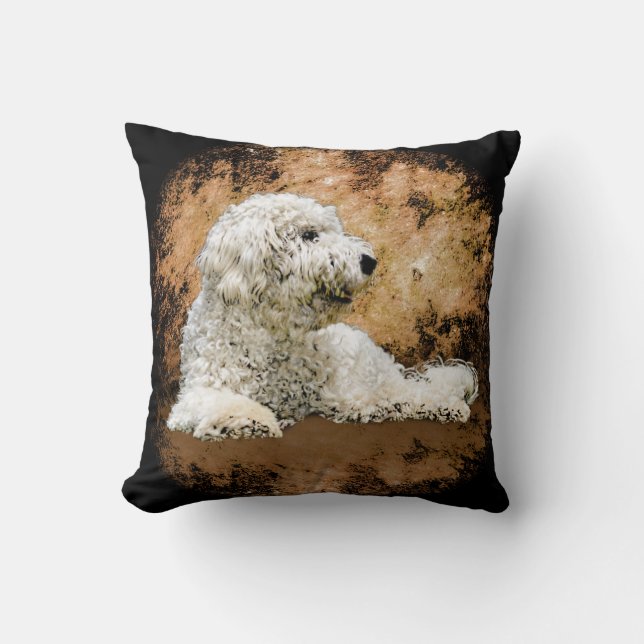 Coussin Chien Vintage de Goldendoodle (Recto)