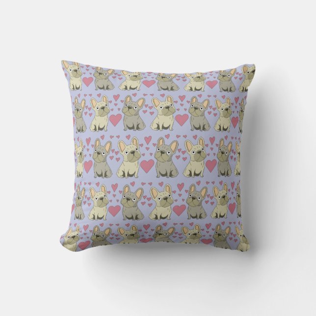 Coussin Chien Violet Pâle (Recto)