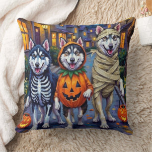 Coussin Chiens Alaskan Malamute Trick-or-Treating Hallowee