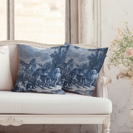 Coussin Chiens de poche et chiens de cheville Toile bleu V