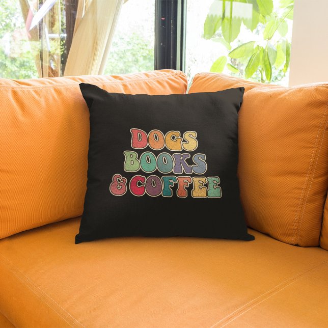 Coussin Chiens livres et café (Créateur téléchargé)