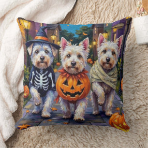 Coussin Chiens maltais Costumes d'Halloween en Trick ou en