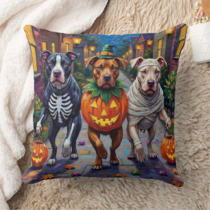 Coussin Chiens Pitbull faisant Trick-or-Treating Costumes