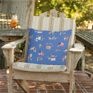 Coussin CHIENS POUR LA DÉMOCRATIE Bleu patriotique