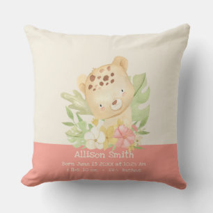 Coussin Chiffre de naissance personnalisé Cheetah