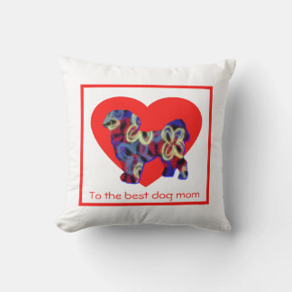 Coussin Chih Tzu Silhouette Chien Coeur rouge Fête des mèr