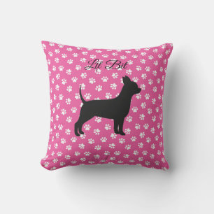 Coussin Chihuahua Personnalisé Silhouette Rose