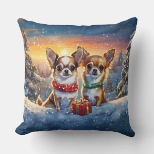 Coussin Chihuahuas Holiday Design par Rich AMeN Gill