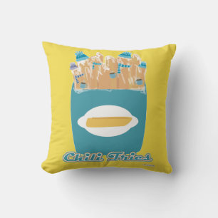 Coussin Chili Fries ou Fries chiliennes Drôle Moto de des