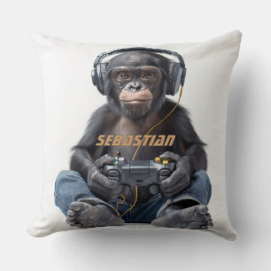 Coussin Chimp d'oreiller à lancer personnalisé pour enfant