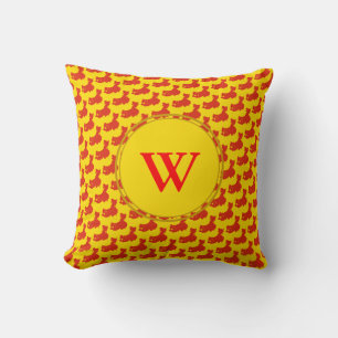 Coussin CHINE Nation bénie Monogramme Chrétien Jaune