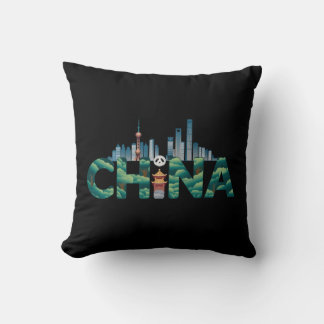 Coussin Chine Shanghai Temple Panda