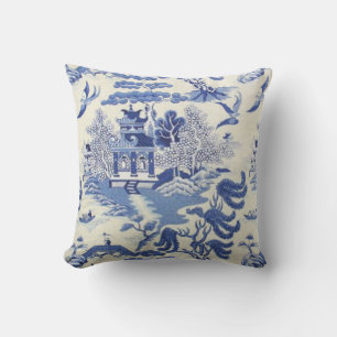 Coussin Chinois bleu et blanc
