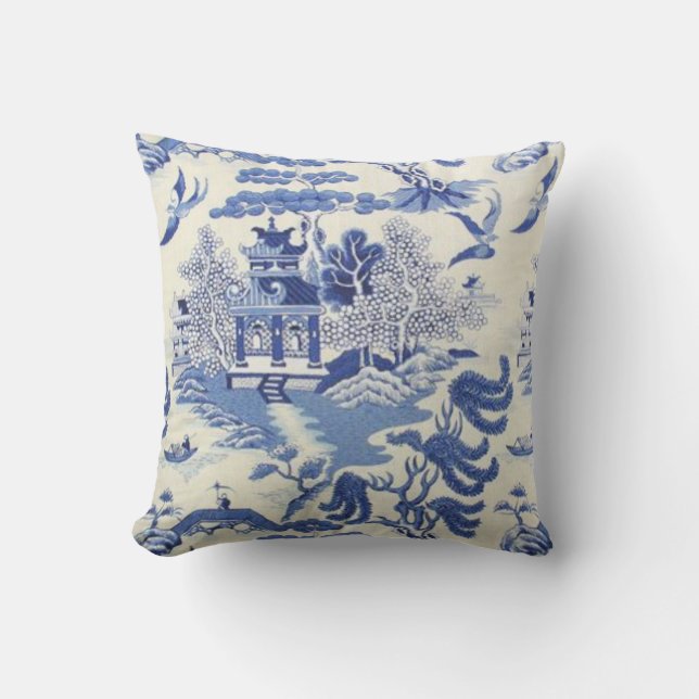 Coussin Chinois bleu et blanc (Recto)