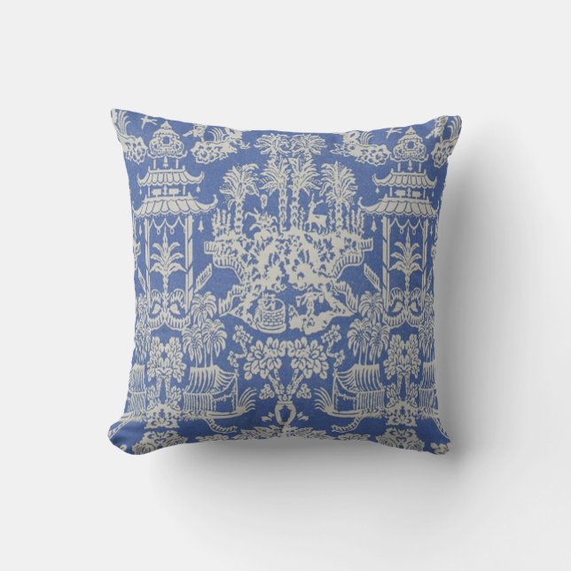 Coussin Chinoiserie bleue et blanche (Recto)