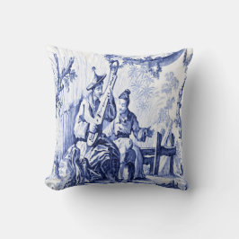 Coussin Chinoiserie bleue et blanche