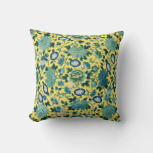 Coussin Chinoiserie Floral Jaune Chintz