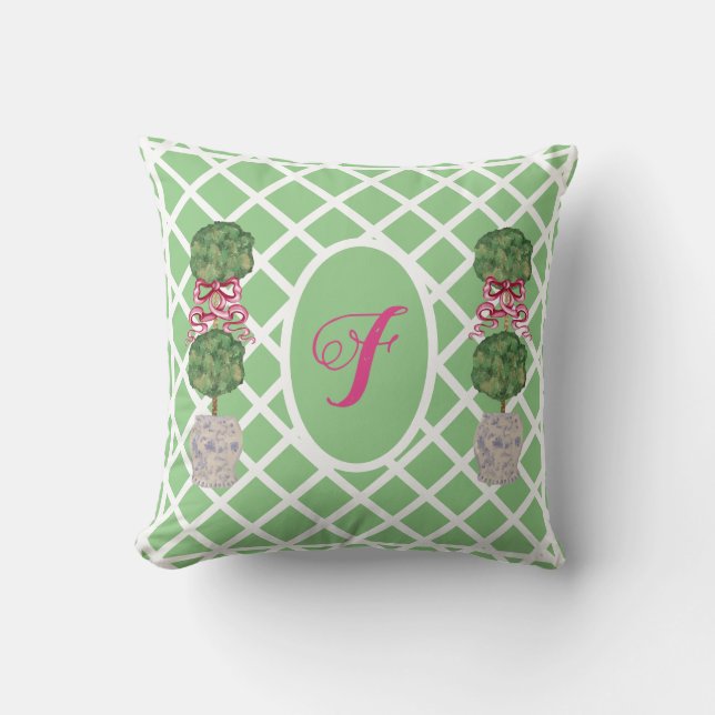 Coussin Chinoiserie Ginger Jar Jars Topiary  (Recto)