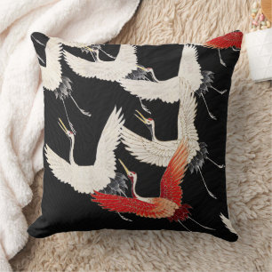 Coussin Chinoiserie Grue volante Zen Minimaliste Kimono Ar