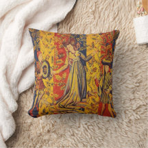 Chinoiserie médiévale italienne rouge jaune