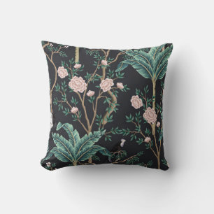 Coussin Chinoiserie Oiseaux exotiques : Mur de bananier Vi