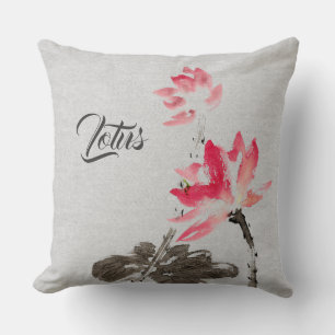 Coussin Chinoiserie Vintage Lave-encre peinture Floral Lot
