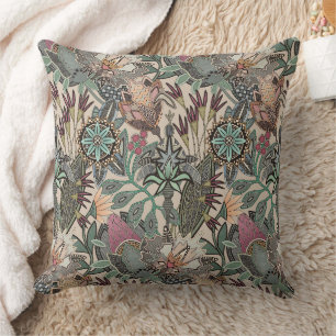 Coussin chintz beige steampunk