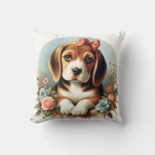 Coussin Chiot Beagle vintage