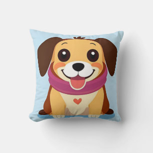 Coussin Chiot de dessin animé mignon avec de grands yeux