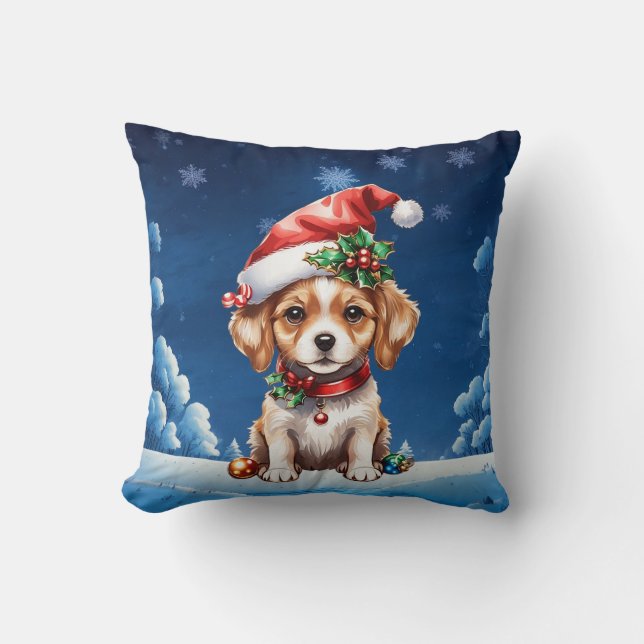 Coussin Chiot de Noël (Recto)