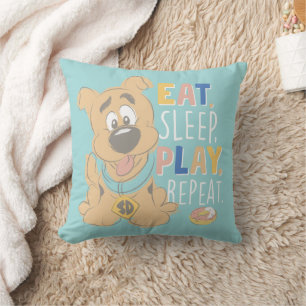 Coussin Chiot Scooby-Doo "Mange, Dors, Joue, Répète"