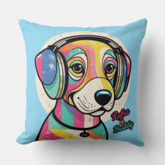 Coussin Chiot super : Une Canine Colorée