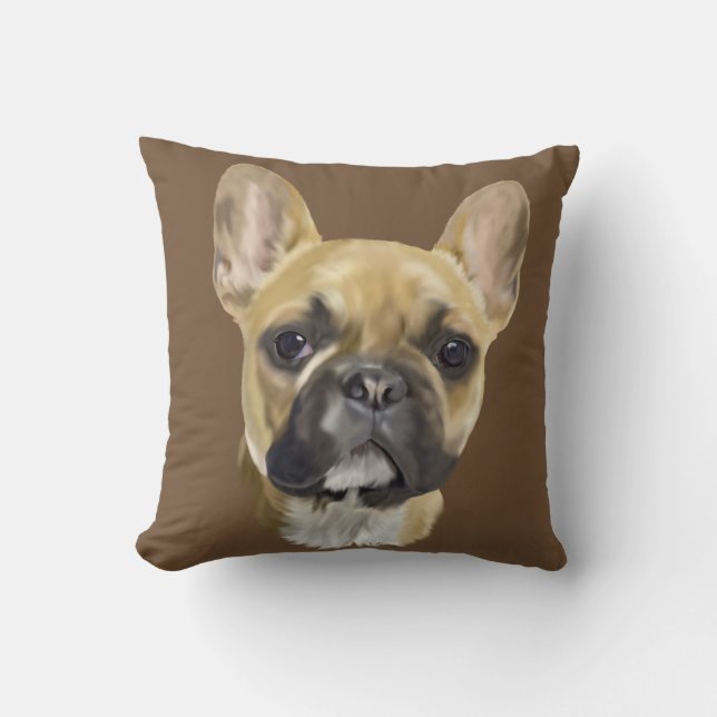 Coussin Chiots Bouledogue Français (Recto)