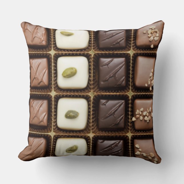 Coussin Chocolat de luxe fait main dans une boîte (Recto)