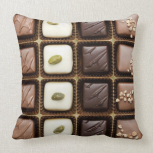 Coussin Chocolat de luxe fait main dans une boîte
