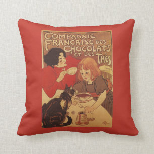 Coussin Chocolat et mère et fille du thé Co